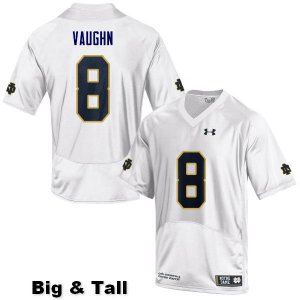 Notre Dame Fighting Irish Men's Donte Vaughn #8 White Under Armour Authentic Stitched Big & Tall College NCAA Football Jersey OSI8699BO